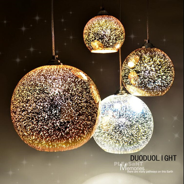 Classic Design Led Lamp Pendant Light Diameter 15 20cm 3d Colorful Plated Glass Mirror Ball Hanging Fixture Wish Classic Design Led Lamp Pendant Light, Large Mirror Ball Pendant Light
