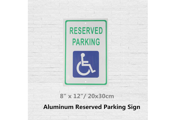 2pc 8''x12'' Reserved Handicap Parking Aluminum Sign w/ Wheel Chair Symbol Decal 