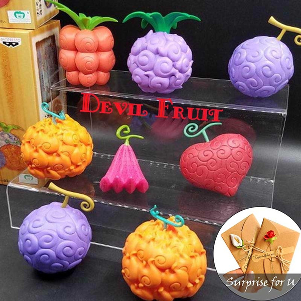 4pcs Set Anime One Piece Devil Fruit Pvc Burning Surgery Black Fruit Model Toy Decoration Wish