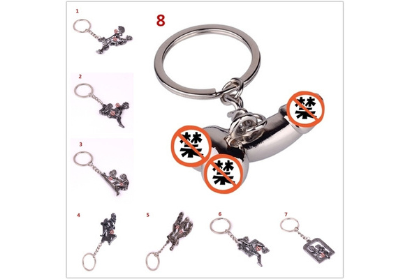8 Styles Adult Funny Metal Sexual Movement Key Ring Sexy Lover Keychain Love Sex Keyring Funny Toy Key Ring Cool Key Chain for Gifts（Color plata） Wish pic