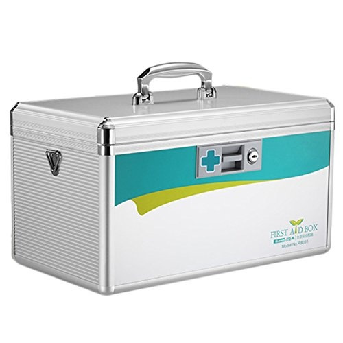 Azdent Locking Medicine Box Prescription Storage Box Medicine Cabinet With Lock 7 7 X 7 9 X 12 Inches Silver Wish