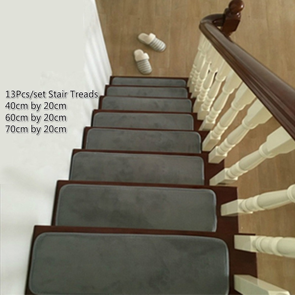 13Pcs/set Stair Treads Mat Rectangle Non-slip Stair Rugs Stair Mats Pure  Color Style Pads Stair Carpet | Wish