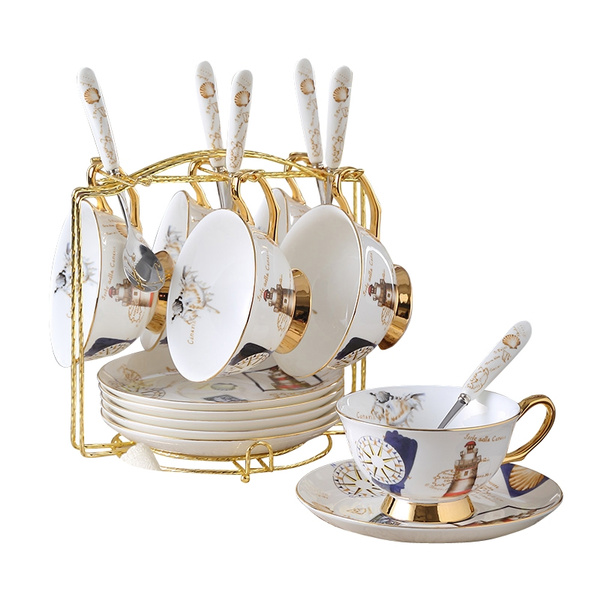 Elegant European Ceramic Tea Cup Set