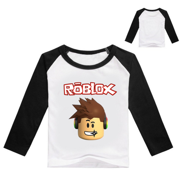 3-16Years Summer Boy Long Sleeves T-shirt Tops ROBLOX Shirt Red Nose Day T  Shirts Teen Kids Clothes Boys T-shirt