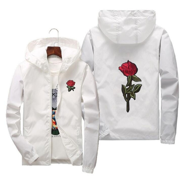 Rose embroidered sales jacket mens