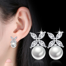 Fashion, Crystal Jewelry, Pearl Earrings, Stud Earring