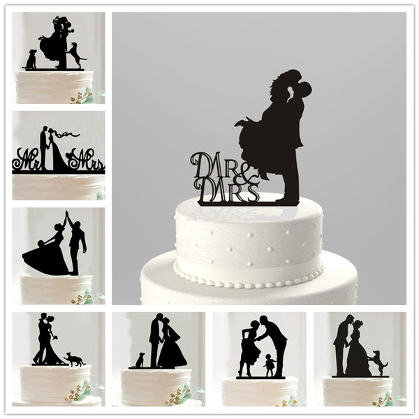 Wedding Party Mr & Mrs Bride & Groom Cake Topper Anniversary Favours Decoration 