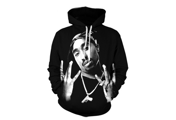 2PAC Fashion Hip-Hop 3D Hoodies Top Sports Hat Clothing / Men's