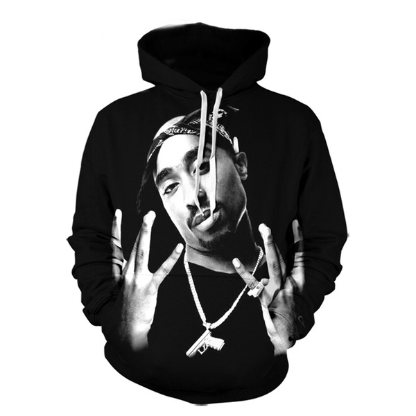 2PAC Fashion Hip-Hop 3D Hoodies Top Sports Hat Clothing / Men's