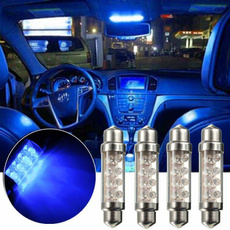 4pcs 42mm 8LED Car C5W 239 Interior Festoon Dome Light Reading Lamp Bulb Blue