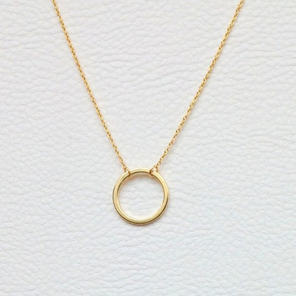 Simple Circle Pendants Necklace 