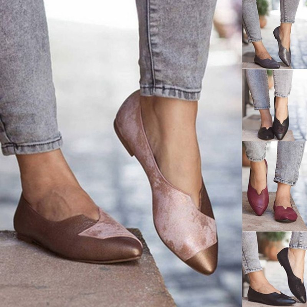 Women Shoes Ballet Flats Pumps Pointy Toe Casual Comfort Fashion Plus Size A2679 