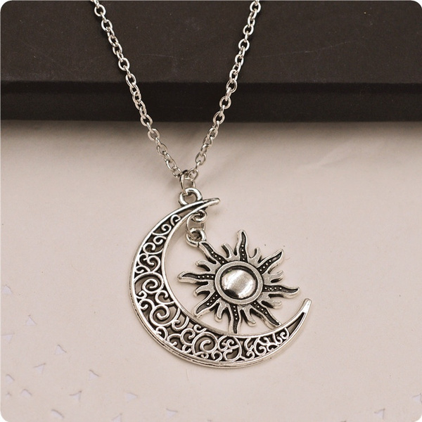 Crescent Moon Necklace/ Sun Necklace 