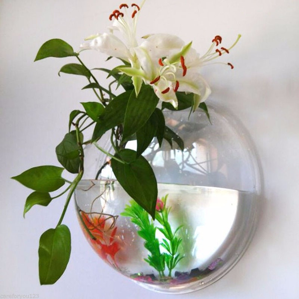 Hanging Plant Flower Glass Ball Vase Terrarium Wall Fish Tank Aquarium ...