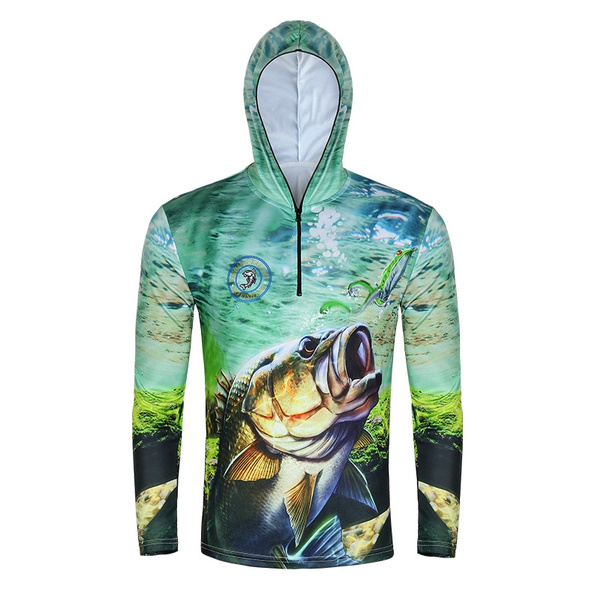 New Men Tops Fashion Fishing Clothes Breathable Quick-Dry Anti-UV Sports  Fishing Shirt