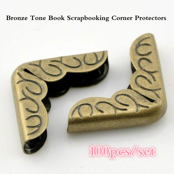 100Pcs/set Metal Book Corner Protectors Tone Scrapbooking Albums