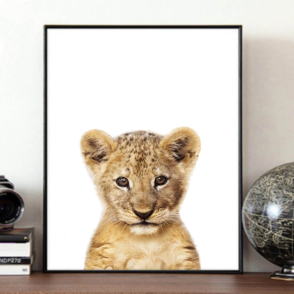 Lion Print Safari Animal Prints Baby Wall Art Cub Nursery Decor Animals Kids Room Wish - Baby Wall Art For Nursery