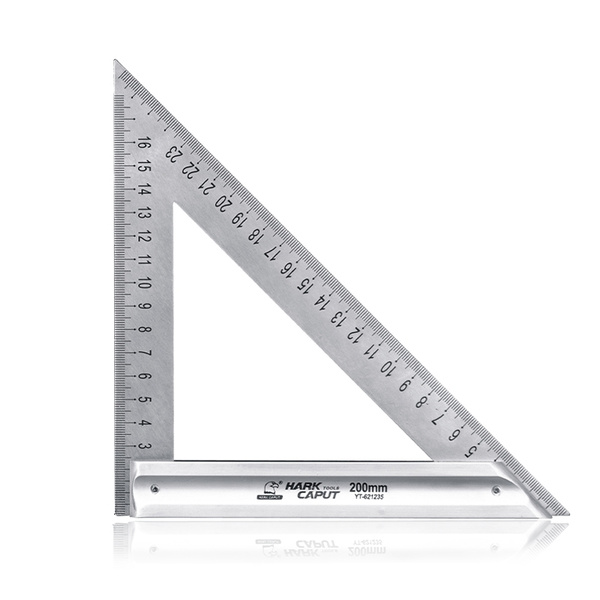 7" Metal Triangle Ruler Protractor 90 Degree Ruler Woodworking Measuring Tool