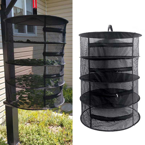 Herb Drying Rack Net 4 Layer Herb Dryer Mesh Hanging Dryer Racks with Zipper Durable