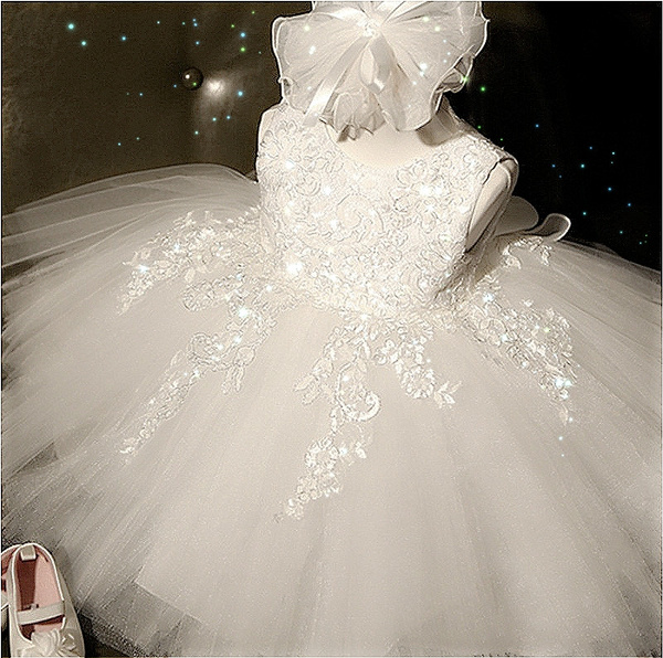Baby Girl Lace Christening Gown Fabal Girl Gift Little Princess Tulle Tutu Dress 