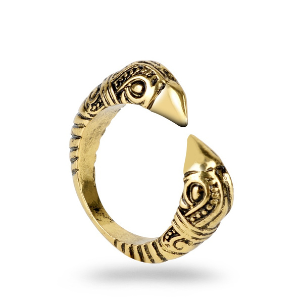 Antique Bronze Viking Men Adjustable Eagle Rings Norse Mythology Jewelry |