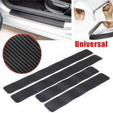 4PCS/set Car Accessories Door Sill Scuff Welcome Pedal Protect Carbon Fiber Stickers