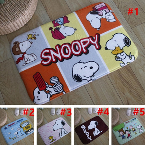 Cartoon Snoopy Welcome Floor Mats Bathroom Kitchen Carpets Doormats  Anti-Slip Mat