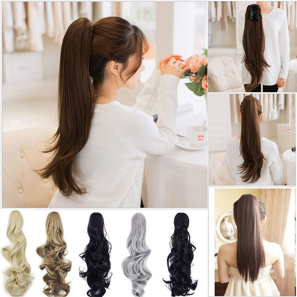 New Clip In Hair Extension Jaw Ponytail Realistic Fake Ponytail Hair Pieces  Clip In Hair Extensions 18