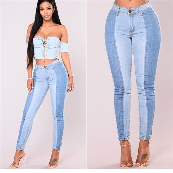 double color casual jeans