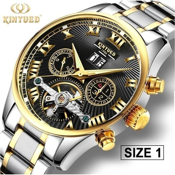New Orologi Da Uomo Meccanici Automatici Di Lusso Da Uomo Marca Kinyued  Automatici Meccanici Da Polso Automatici Con Vento Tourbillon Quadrante  Orologio Da Uomo in Acciaio Inossidabile Eleganti Orologi Sportivi Da Polso