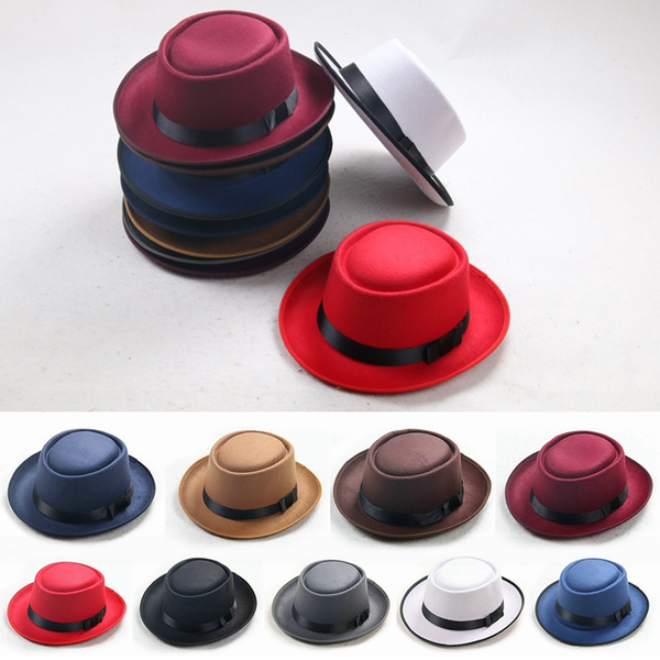 Unisex Classic Cap Upturn Short Porkpie 