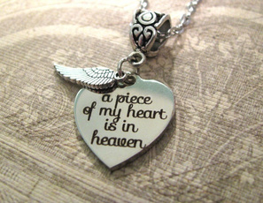 A Piece Of My Heart Is In Heaven - Christian MEMORIAL NECKLACE