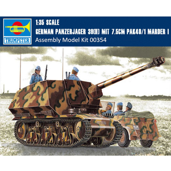 German panzerjager 39H MIT 7.5CM PAK40/1 Marder I 1/35 tank Trumpeter model kit 