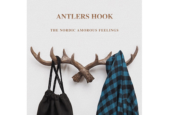 Deer Antlers Wall Hook Animal Hanger Holder Coat Hat Key Hanging Rack Decor #B5U