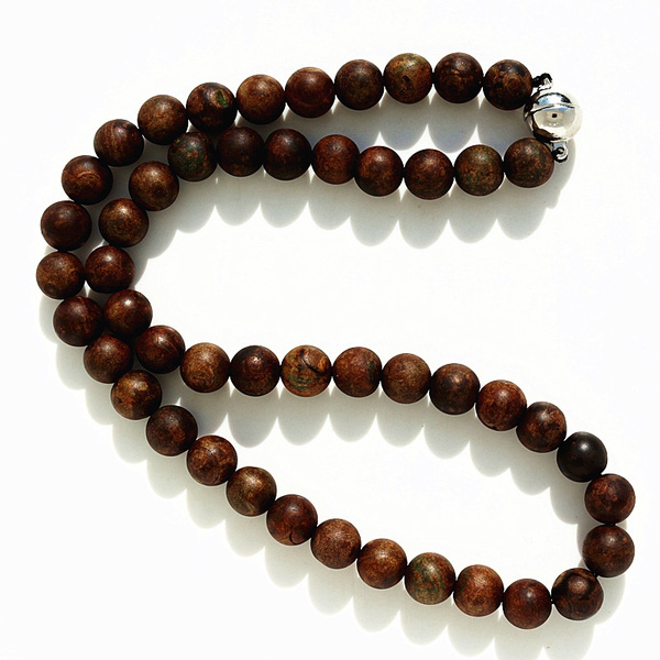 mens brown bead necklace