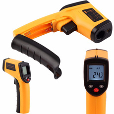 Fashion Yellow GM320 Non-Contact LCD IR Laser Infrared Digital Temperature Thermometer 140 x 85 x 35mm