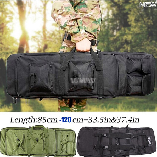 85CM/34" Tactical Military Dual Rifle Gun Bag Carry Case Shoulder Backpack Black 