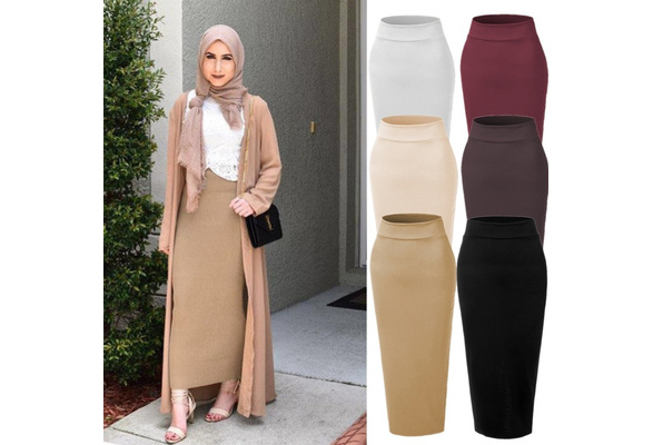 Long pencil 2024 skirt muslim