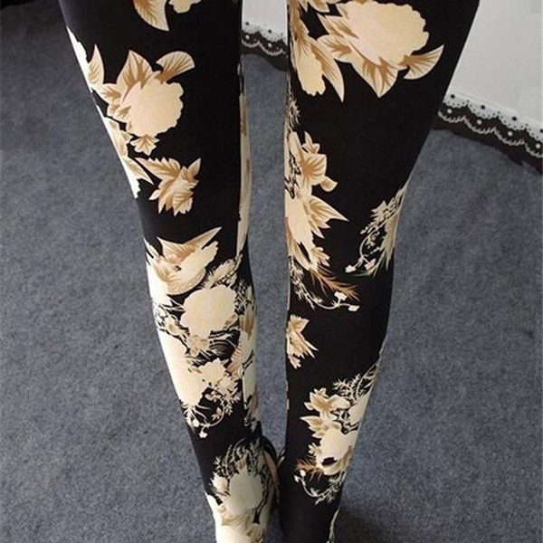 black leggings with flowers