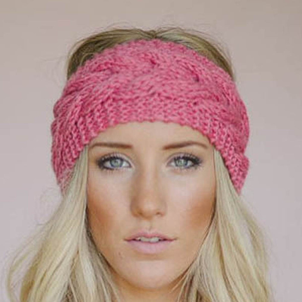 Women's Headband Flower Ear Crochet Hairband Knit Headwrap Fashion Winter Gifts 