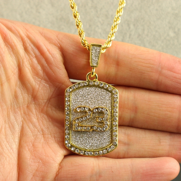 number 23 gold pendant