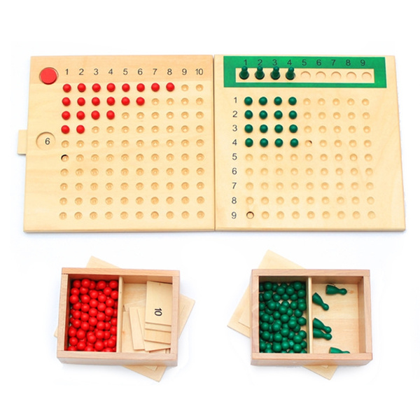 Educational Montessori Mathematics Math Bead Board Toy Multiplication Division 