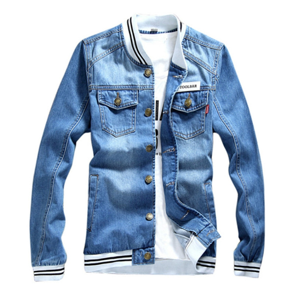 COBB LIGHT BLUE COLLAR NECK DENIM JACKET