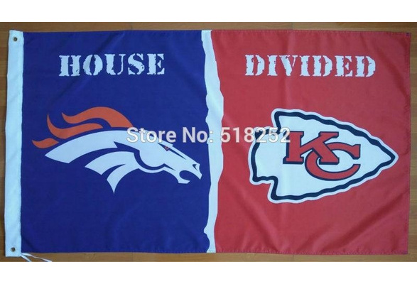 Oakland Raiders vs Denver Broncos House Divided Flag Banner 3x5 ft NFL 2021  NEW