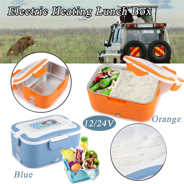 304 Stainless Steel Inner Pot 12V/24V Car Food Warmer Portable Lunch Box  Rice Cooker Travel Electric Food Heater Lunch Box