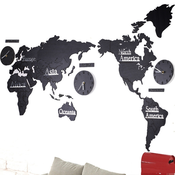 World Map Living Room Wall Decoration Wooden Mute Clock Office Innotime Large About137cm Diy Acrylic Multifunction Combination Sticker Black Green Wish - World Wall Clock Office World Map Living Room Wall Decoration Wooden Mute Clock Office Innotime Large About137cm Diy Acrylic Multifunction Combination Sticker Black Green Wish - World Wall Clock Office