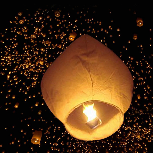 300 White Chinese Fire Fly Sky Paper Kongming Floating Wishing Lantern Wedding