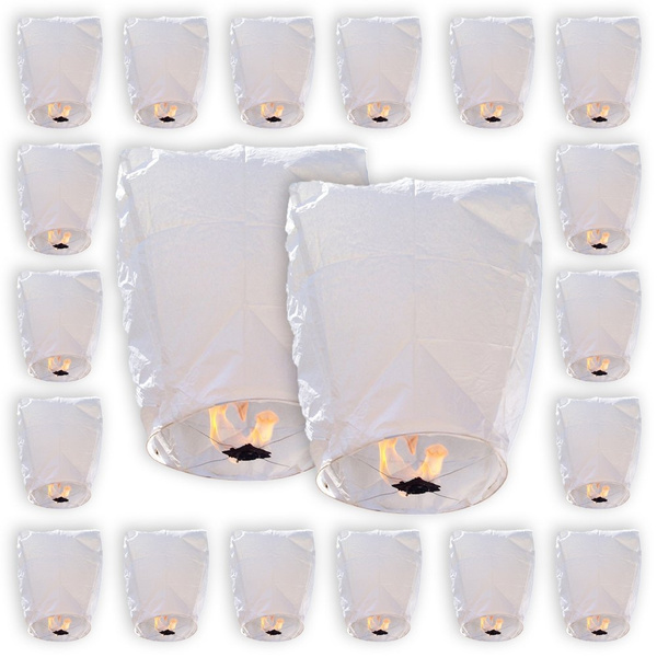 10 ECO WireFree Flying Chinese Sky Lanterns 100 Biodegradable
