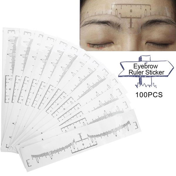 100Pcs/Set Disposable Eyebrow Ruler Makeup Microblading Eyebrow Tattoo ...