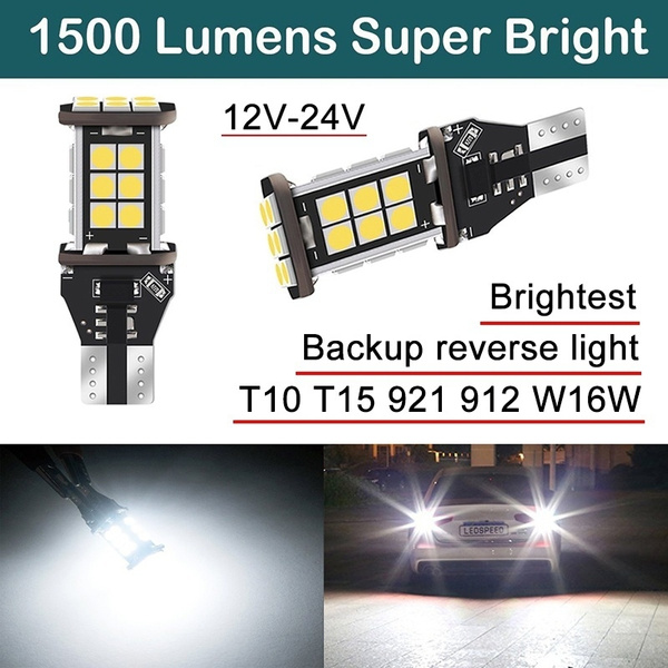 4Pcs T15 W16W 24SMD 3030 LED 921 912 White Backup Car Reverse Back Light Bulbs 